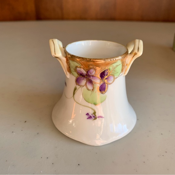 Antique Nippon Hand Painted Dresser Set Hat Pin Holder & Hair Pin Holder - Picture 6 of 14